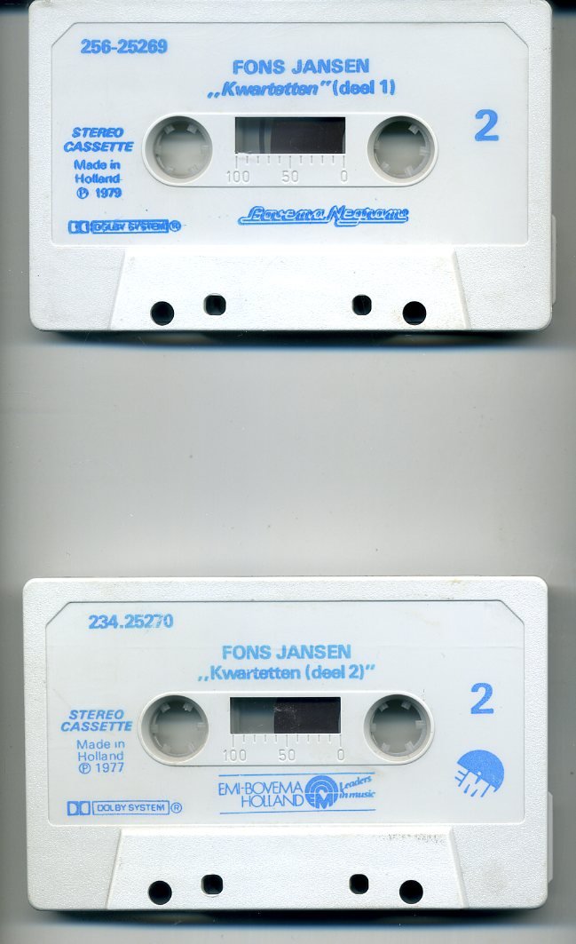 Fons Jansen Kwartetten 1 & 2 23 nrs cassette 1977 ZGAN - Afbeelding 7