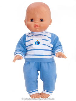 Paola Reina 34 cm Jongens pyjama blauw/streepjes
