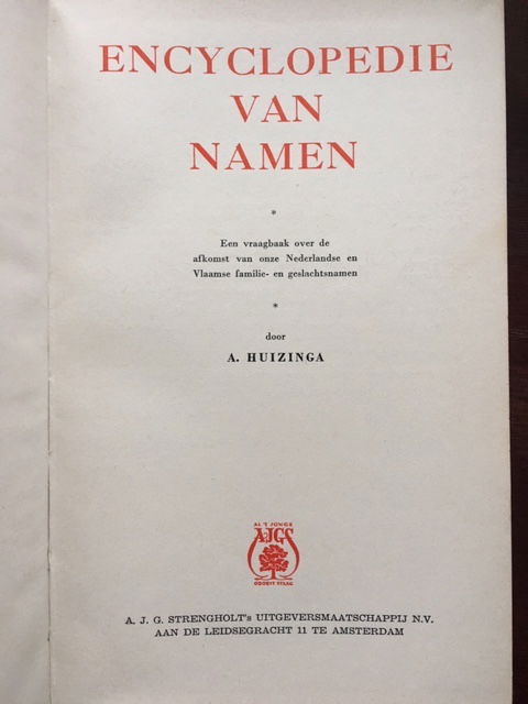 Encyclopedie van namen - A. Huizinga - Afbeelding 2