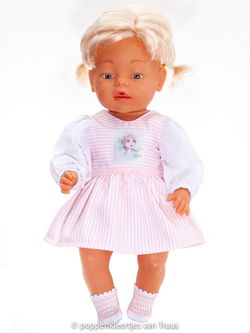 Baby Born 43 cm Jurksetje roze/wit/streep