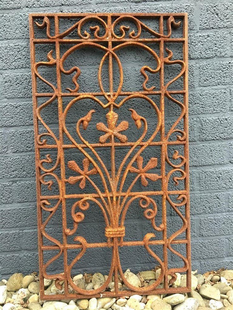 Cast iron deur-raam rooster, wandornament, smeedwerk. - nr. 1