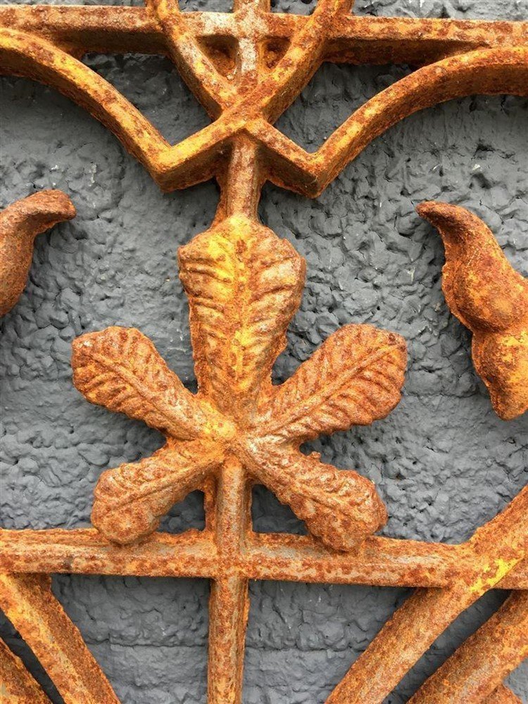 Cast iron deur-raam rooster, wandornament, smeedwerk. - Afbeelding 8