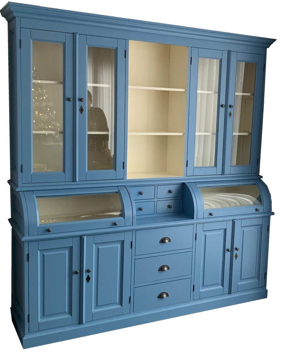 Buffetkast Bastiaan blauw - wit 200 x 50/35 x 210cm - nr. 1