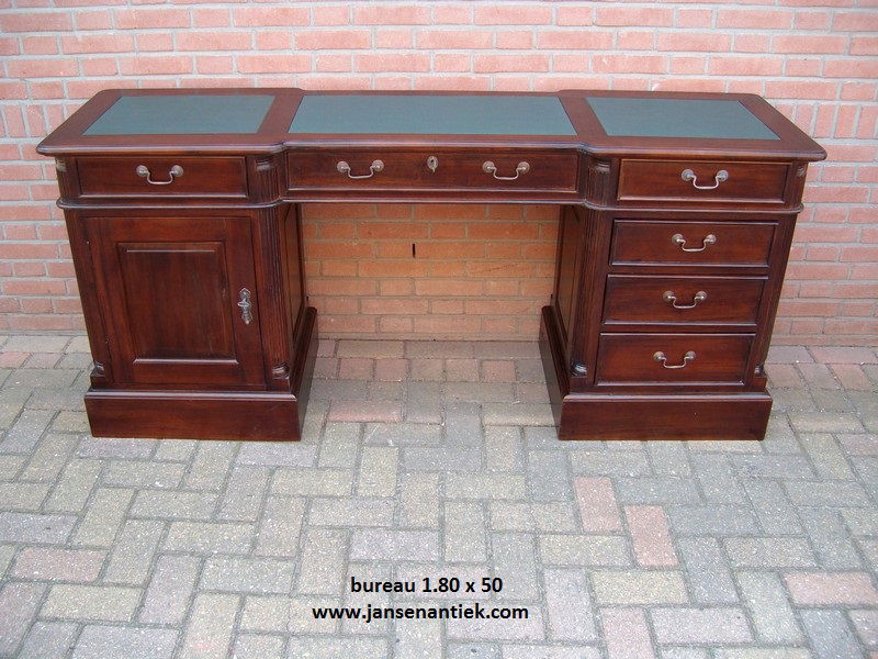 NU of Nooit bureau buro mahonie teak chesterfield v.a €454,55 - Afbeelding 7