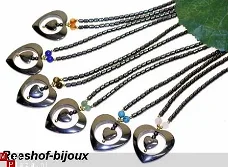 Mooie elegante Hermatiet ketting met edelsteentjes!