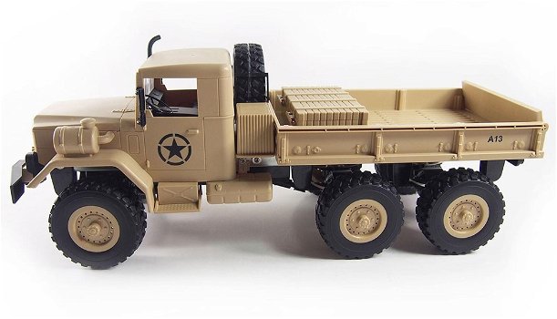 RC vrachtauto U.S. M35 leger vrachtwagen 6WD RTR 1:16, zandkleur - 1