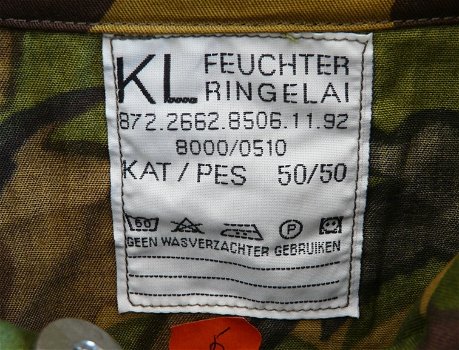 Jas, Parka, Uniform, Buiten, Gevechts, M90, Woodland Camouflage, KL, maat: 8000/0510, 1992.(Nr.2) - 3