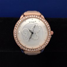 Rose gold horloge met leren bandje