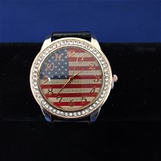 Amerikaans horloge met zwart bandje