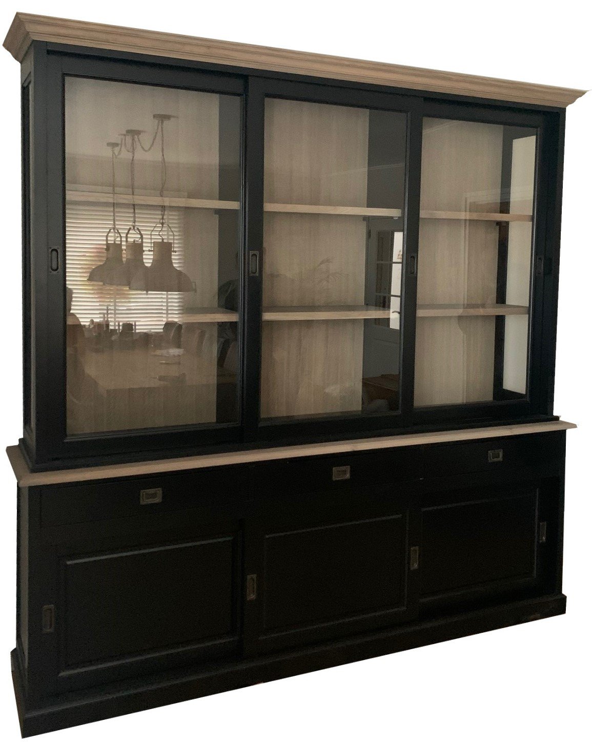 Buffetkast zwart Zaandam XL 240 x 240cm eiken natuur interieur - nr. 1