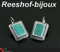 Stijlvolle Turquoise hangoorbellen
