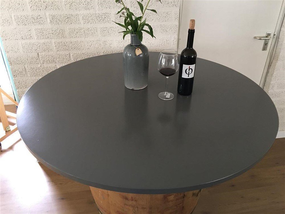 Wijnvat hout, origineel uit Frankrijk, als statafel! - Afbeelding 3