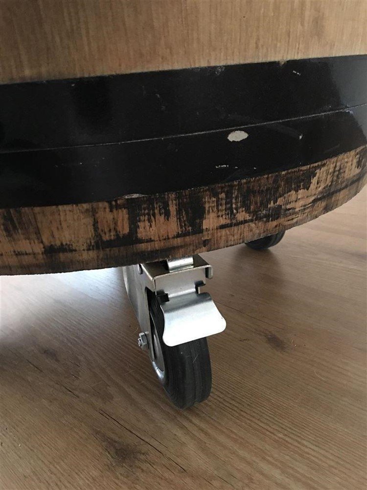 Wijnvat hout, origineel uit Frankrijk, als statafel! - Afbeelding 8