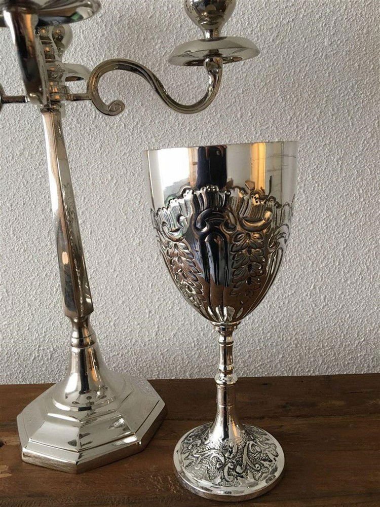 1 kelk, verzilverd-antiek uiterlijk. - nr. 1