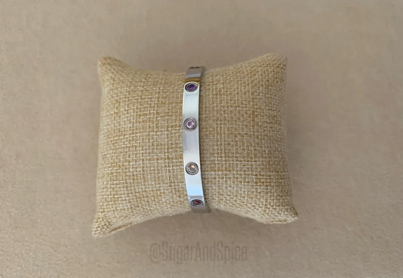 Rainbow love armband met gekleurde stenen verzilverd - nr. 1
