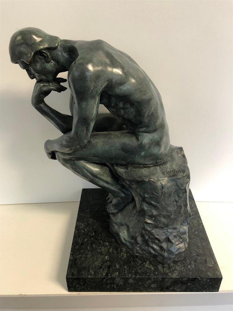 Bronzen sculptuur van De Denker by RODIN, beeld!! - Afbeelding 2