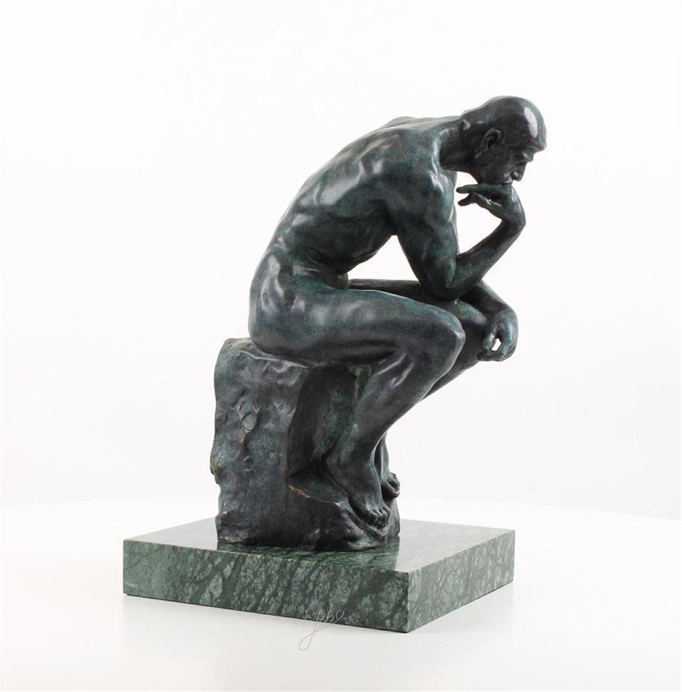 Bronzen sculptuur van De Denker by RODIN, beeld!! - Afbeelding 3