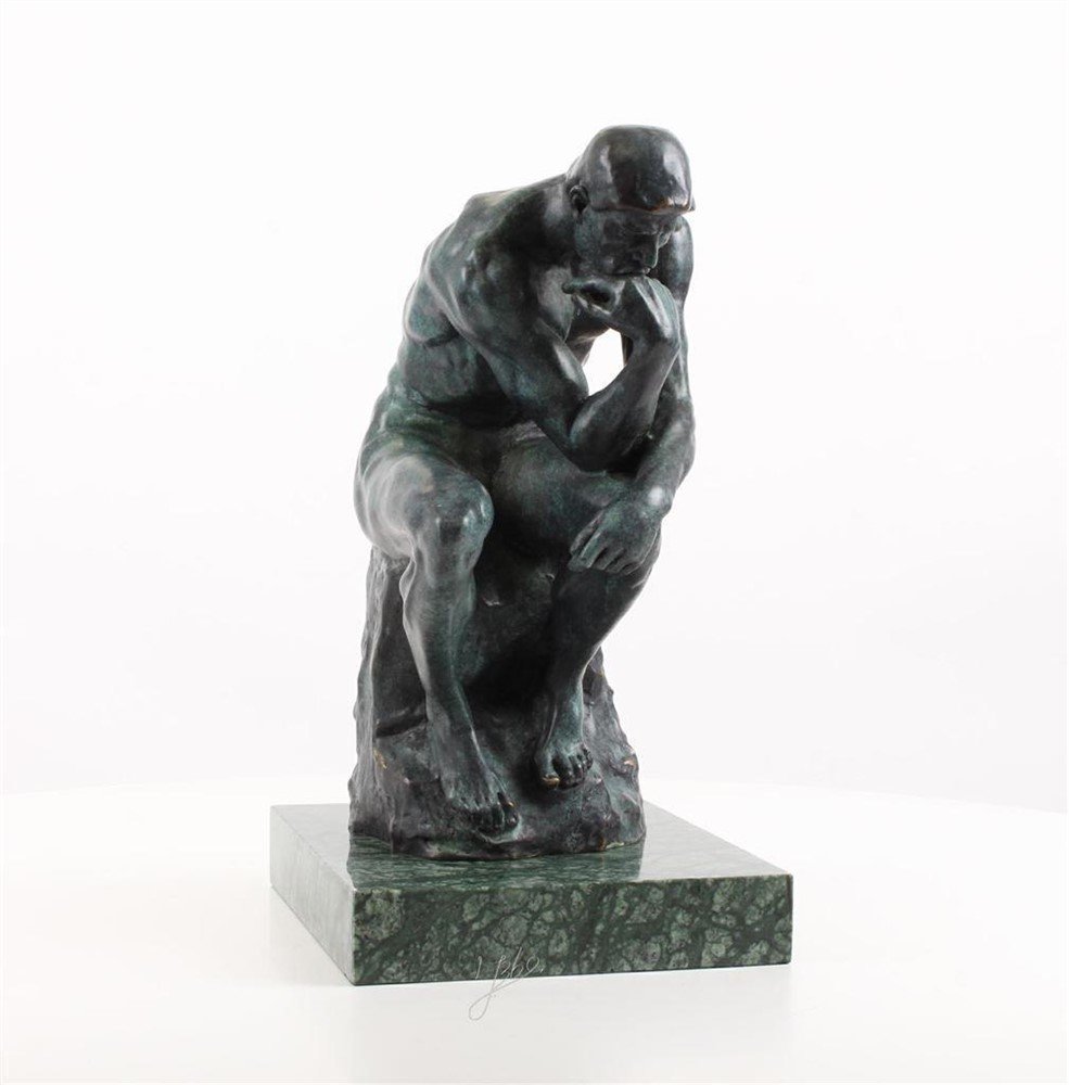 Bronzen sculptuur van De Denker by RODIN, beeld!! - Afbeelding 4