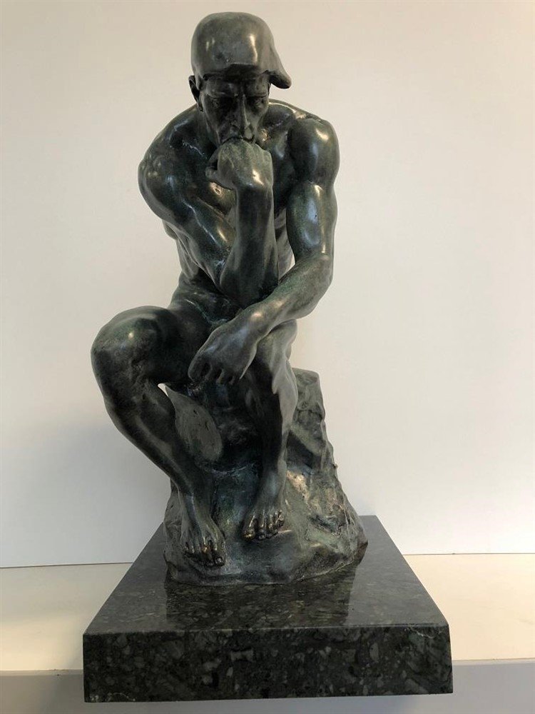 Bronzen sculptuur van De Denker by RODIN, beeld!! - Afbeelding 7