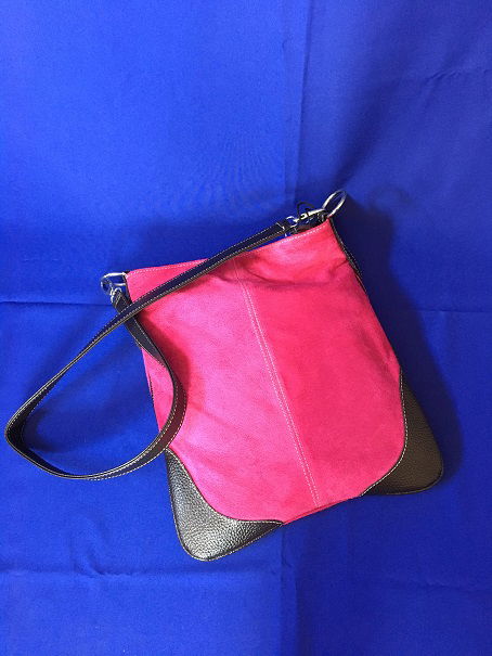 Rechte tas rose suede - nr. 1