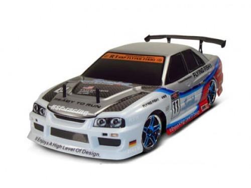 RC auto Flying Fish Nissan 2.4 GHZ RTR zilver - nr. 1