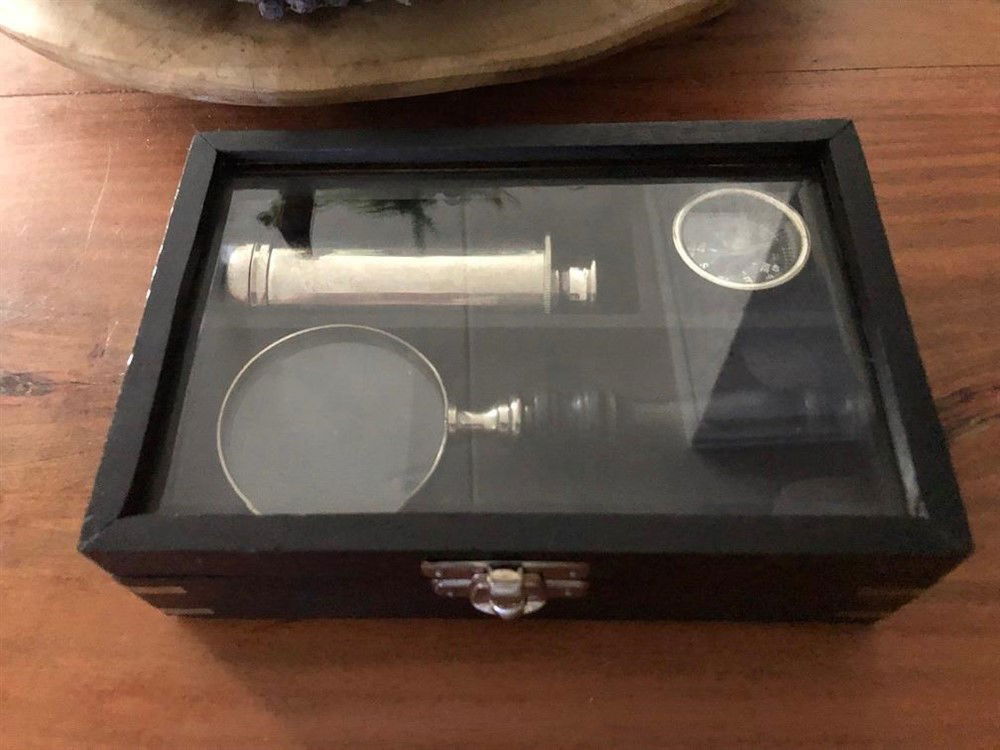 Gift set, kado set, verrekijker, vergrootglas-kompasin-glas - nr. 1