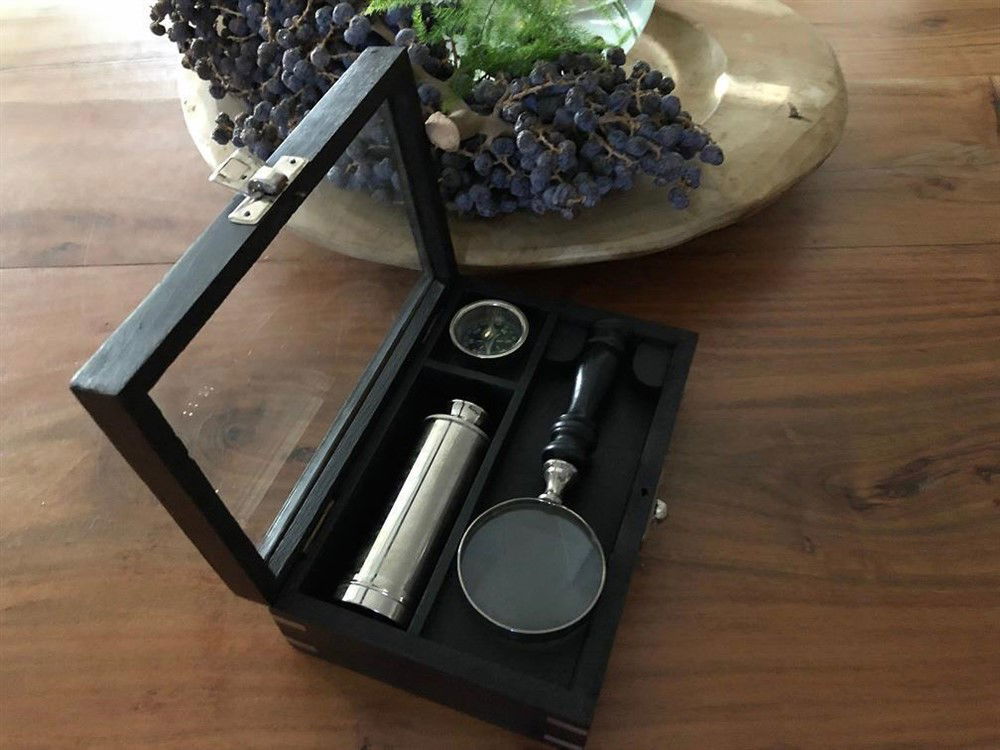 Gift set, kado set, verrekijker, vergrootglas-kompasin-glas - Afbeelding 2