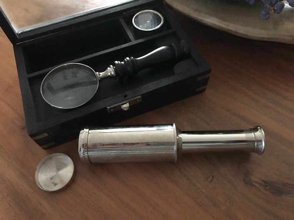 Gift set, kado set, verrekijker, vergrootglas-kompasin-glas - Afbeelding 4
