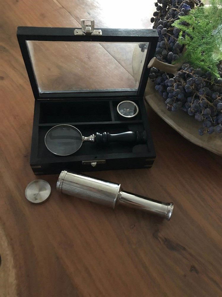 Gift set, kado set, verrekijker, vergrootglas-kompasin-glas - Afbeelding 5