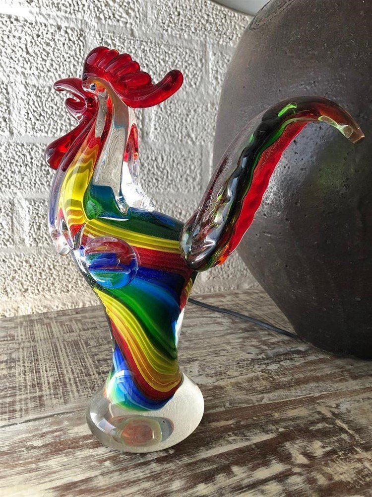 Glasgeblazen haan, fascinerend mooi vakwerk - kleuren!! - nr. 1