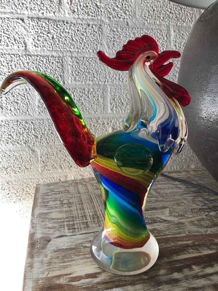 Glasgeblazen haan, fascinerend mooi vakwerk - kleuren!! - Afbeelding 5
