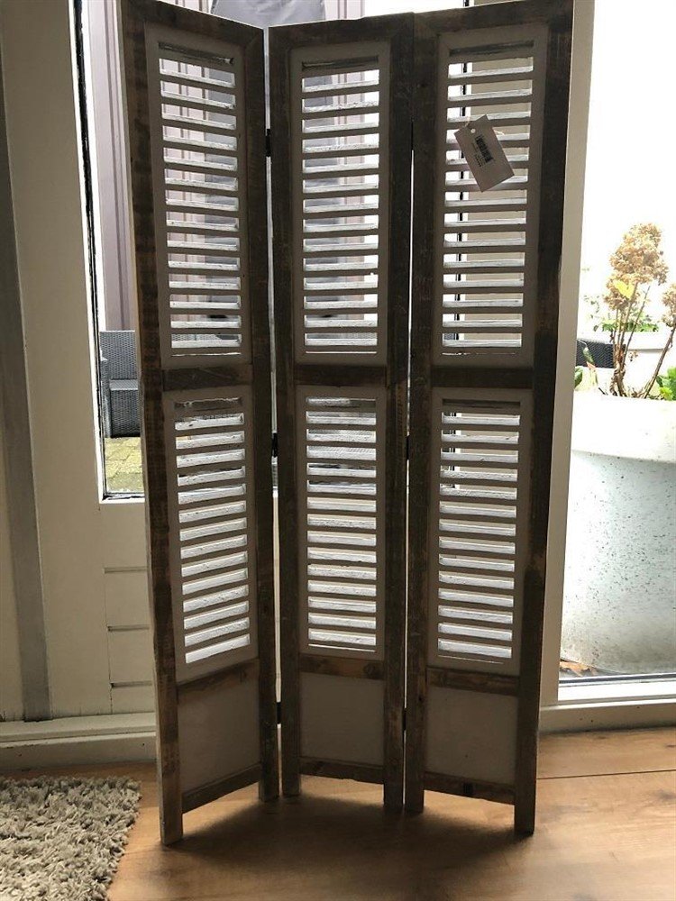 Houten staande raam schutters-tafel devider, fraai ontwerp, groot. - nr. 1