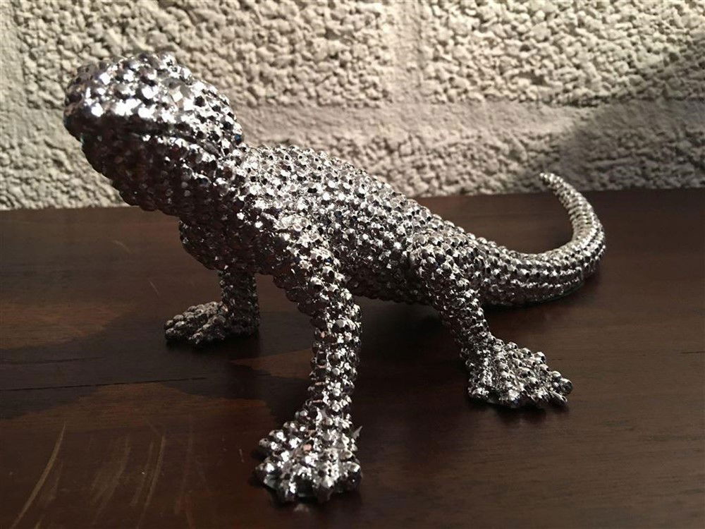 Linguaan-gekko electro silver painted, mooi!! - nr. 1