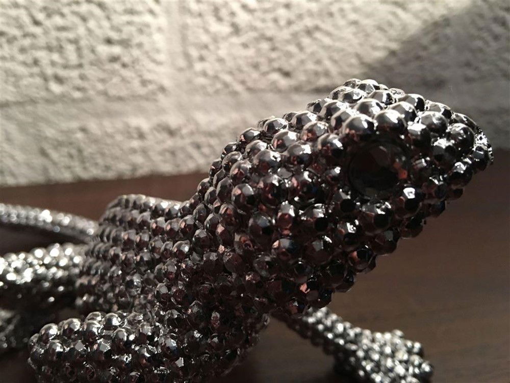 Linguaan-gekko electro silver painted, mooi!! - Afbeelding 4