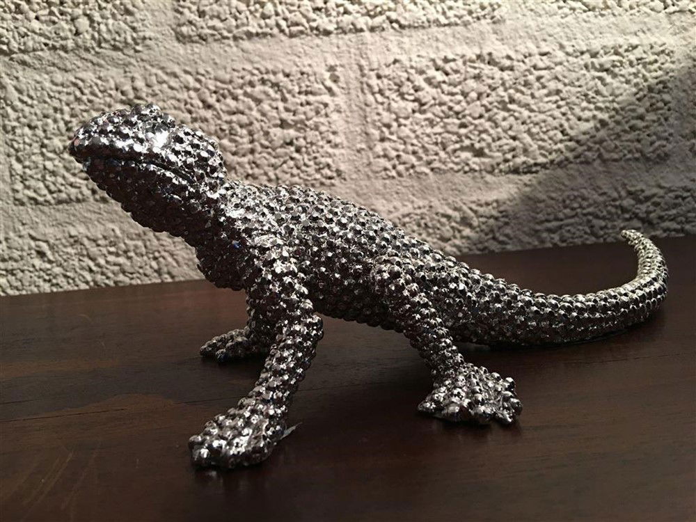 Linguaan-gekko electro silver painted, mooi!! - Afbeelding 5
