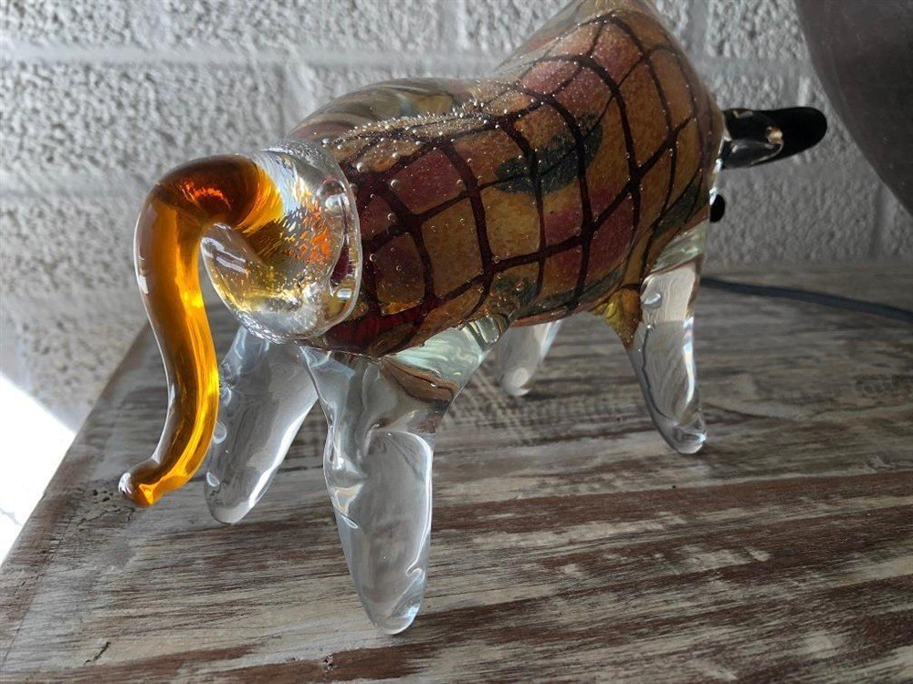 Mooi beeld van een stier van vol glas, prachtig in kleur!! - Afbeelding 7