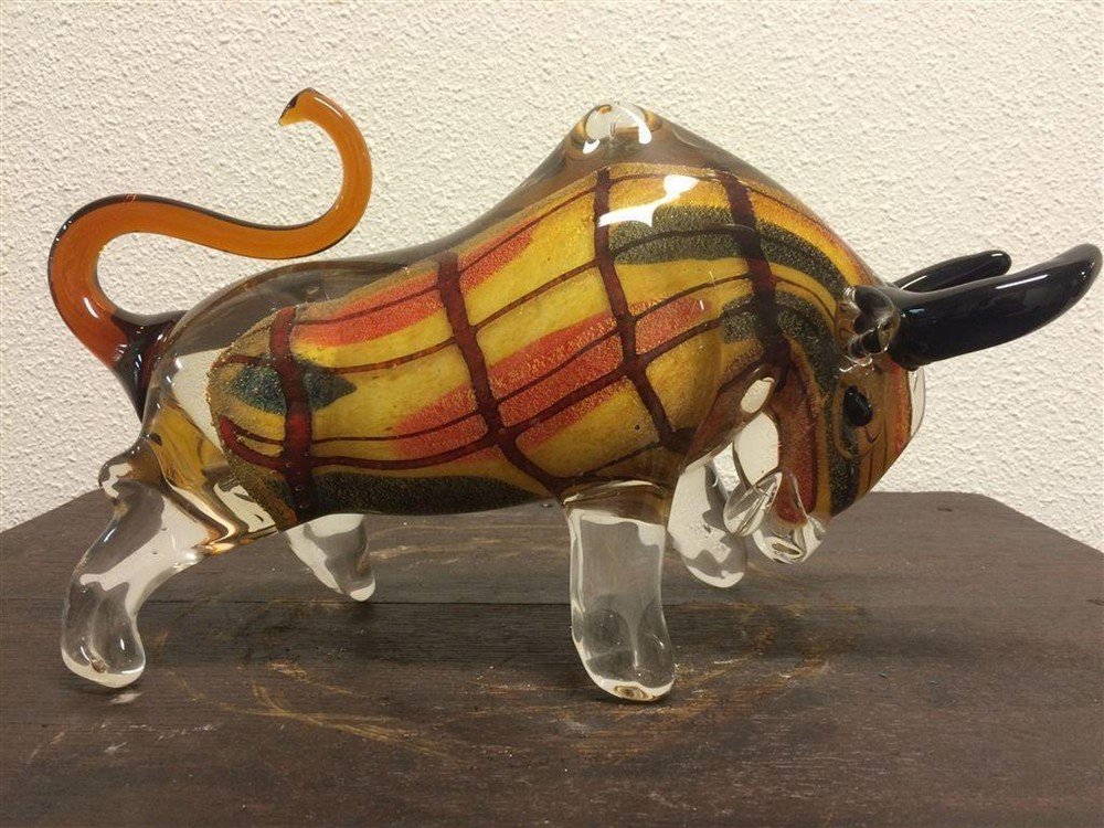Mooie grote zware stier van vol glas, prachtig!! - nr. 1