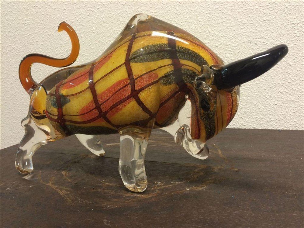 Mooie grote zware stier van vol glas, prachtig!! - Afbeelding 2