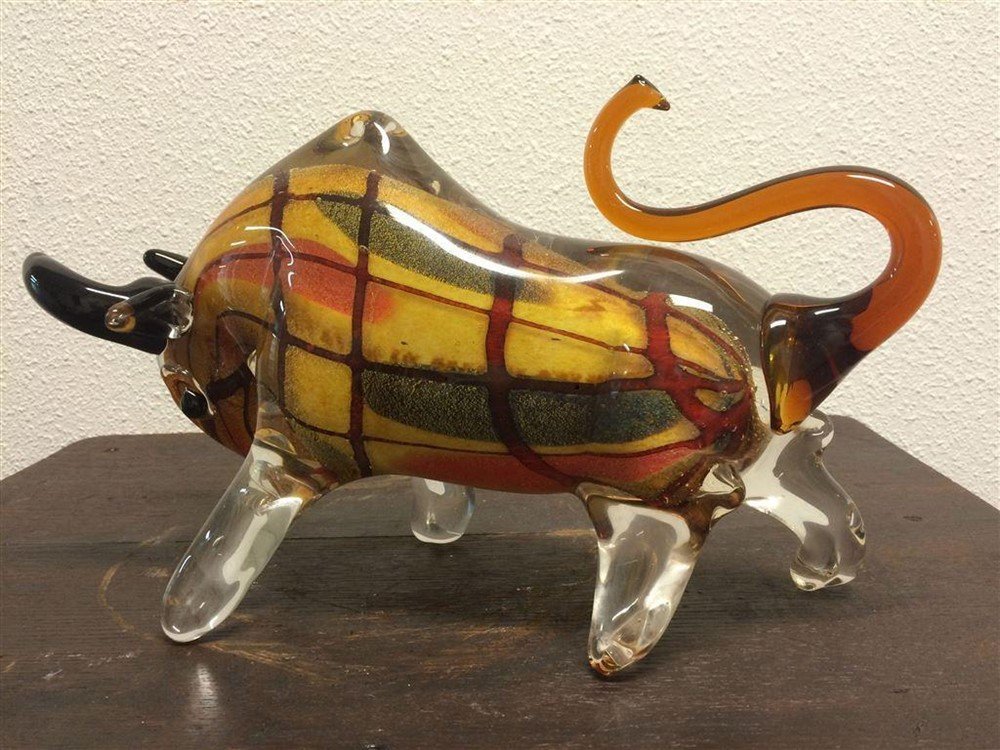 Mooie grote zware stier van vol glas, prachtig!! - Afbeelding 5