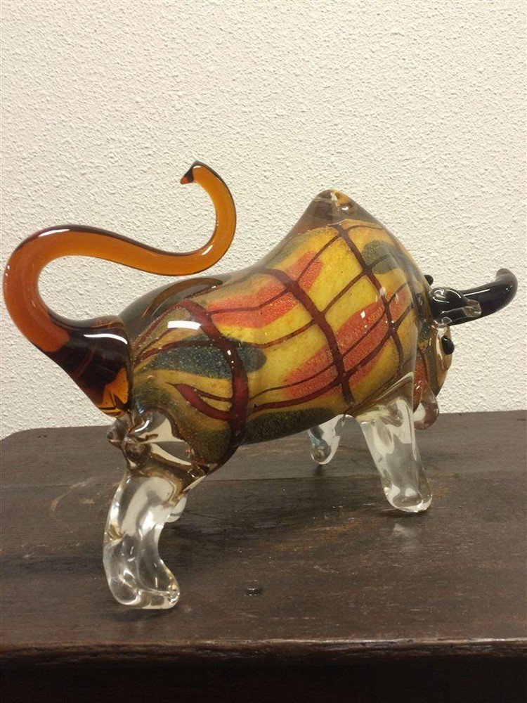 Mooie grote zware stier van vol glas, prachtig!! - Afbeelding 7
