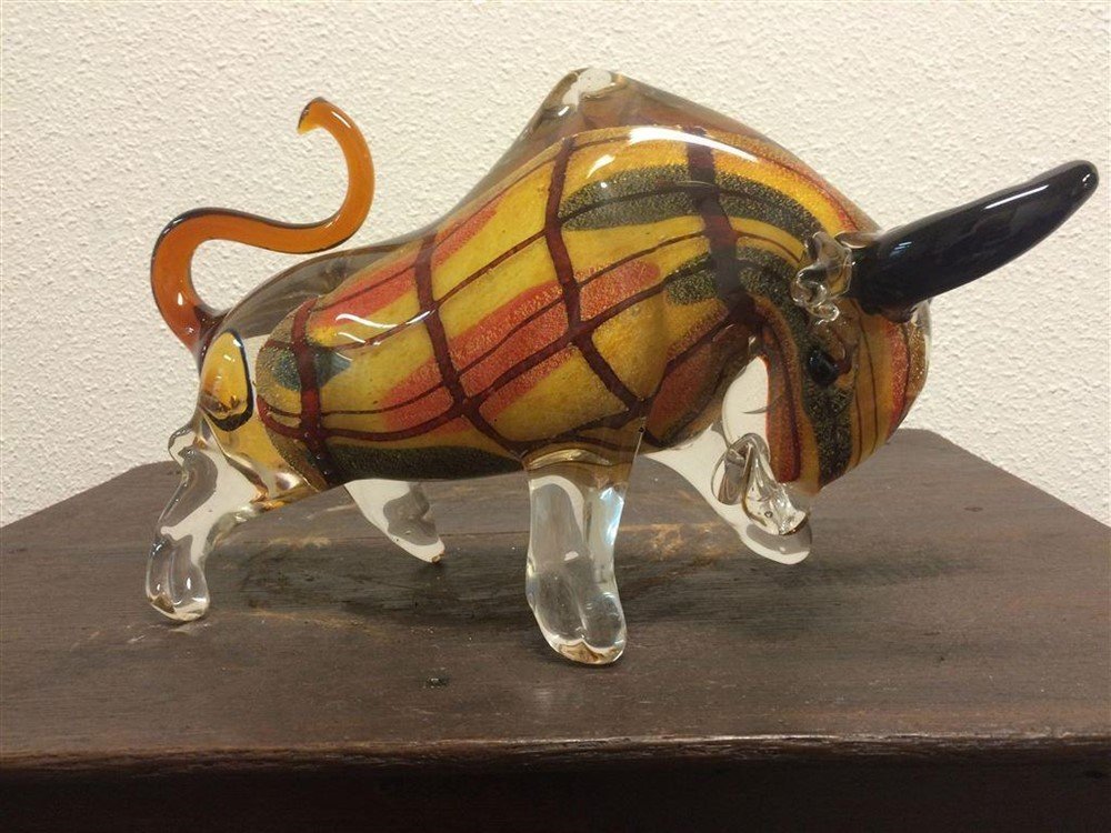Mooie grote zware stier van vol glas, prachtig!! - Afbeelding 8
