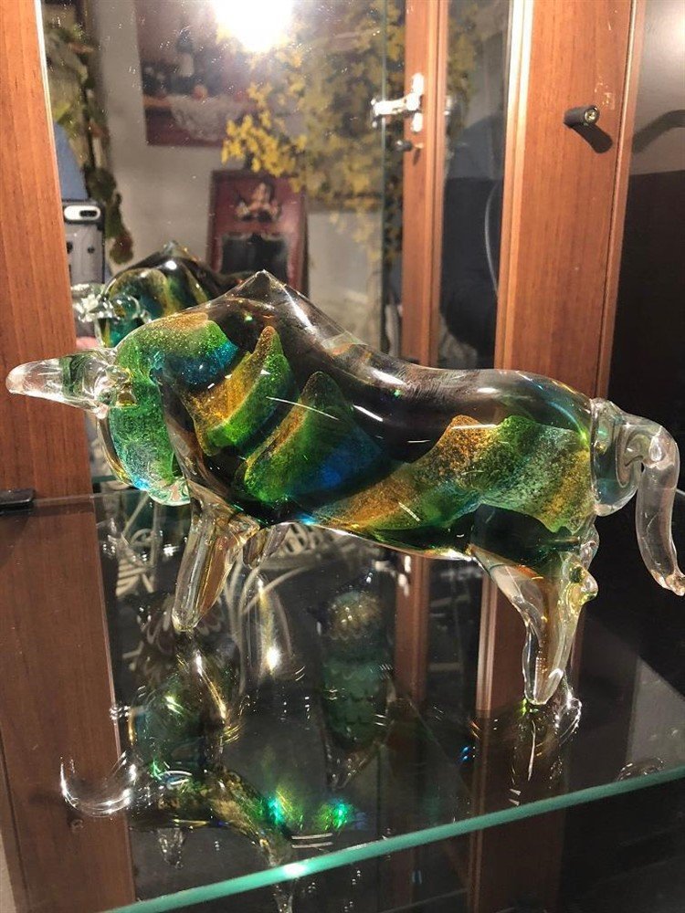 Mooie stier van vol glas, echt prachtig!! - Afbeelding 3