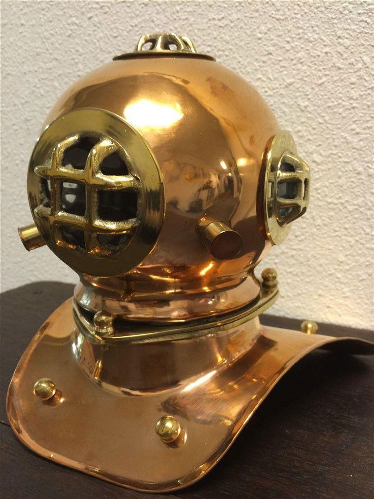 Koperen-messing duikhelm, prachtig -messing - Afbeelding 2