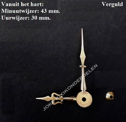 Wijzers Franse pendule = Verguld =44018