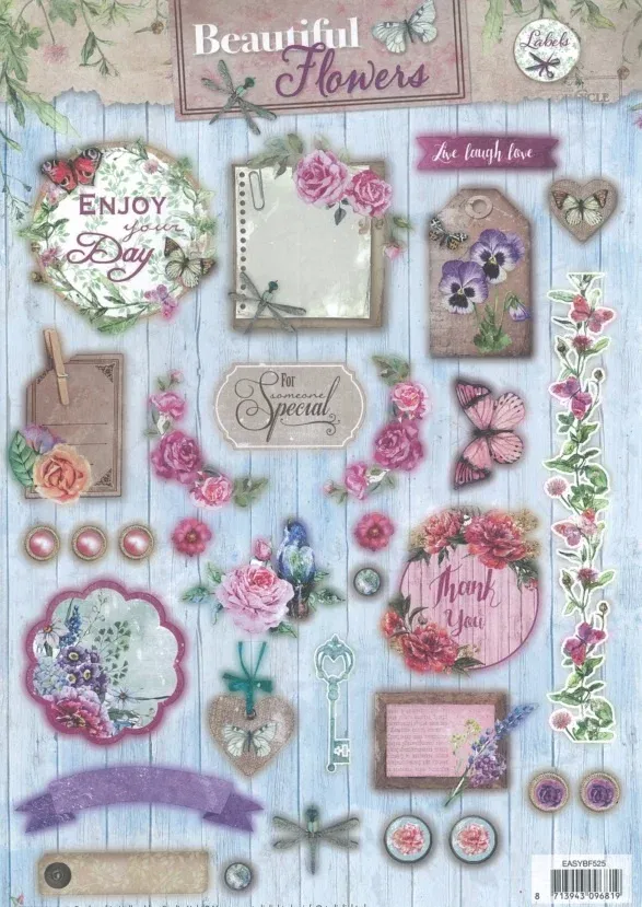 Beautiful Flowers A4 Stans-/Uitdrukvel EASYBF525 - nr. 1