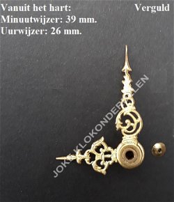 = Wijzers Franse pendule = Verguld =44028