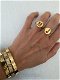 Letter initial ring 18k vergulde kwaliteit ABC mix match - 1 - Thumbnail