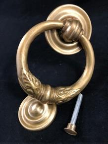 Prachtige antiek messing deurklopper met stopper messing - Afbeelding 3