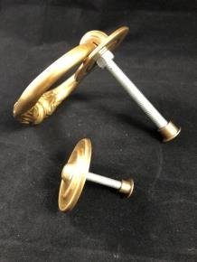 Prachtige antiek messing deurklopper met stopper messing - Afbeelding 4