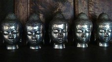 Boeddha hoofdje van silverplated brons